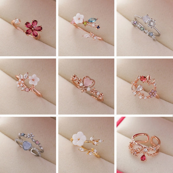 Floral Rubin Ring Collection