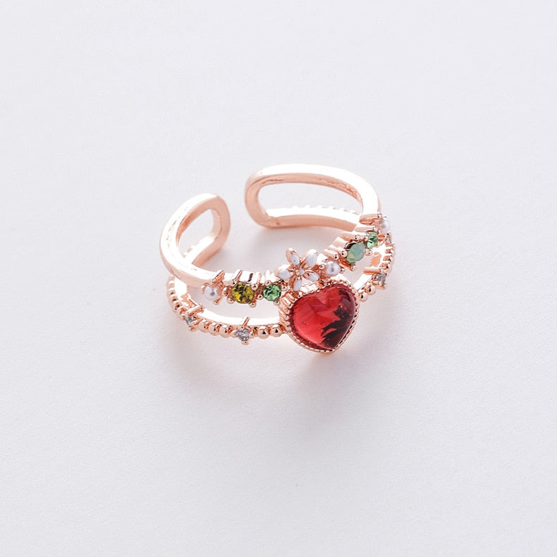 Floral Rubin Ring Collection