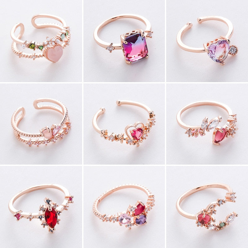 Floral Rubin Ring Collection